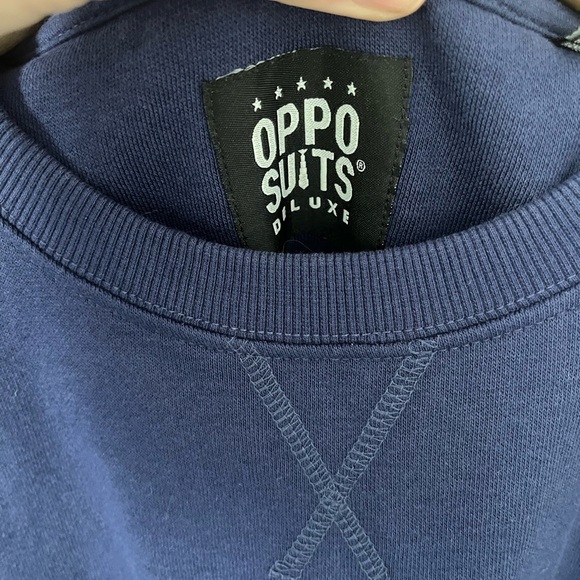 Embroidered Christmas Holiday Sweatshirt Sweater unisex Small Blue Pug crewneck - Picture 5 of 7